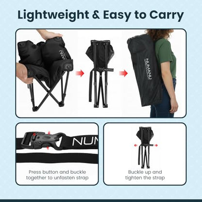 NUMANU Padded Folding Camp Stool for Adults 2-Pack, Footrest, 500 lbs - size: 2PK (2x Seats)