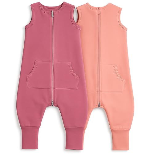 Toddler Sleep Sack with Feet, 2-3T, 2-Pack - color: Maroon, size: 2-3T