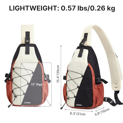 G4Free RFID 차단 슬링 백, 남성용, 여성용, 크로스바디 백, 하이킹 여행 - color: 베이지 & 블랙