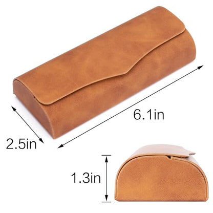 Vemiss Hard Shell Eyeglass Cases, Lightweight Portable Glasses Case for Women Men - color: D2-brown