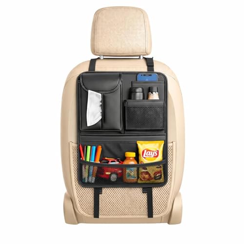 Backseat Car Organizer for Kids, Back Seat Car Organizer with 5 Pockets - color: Black