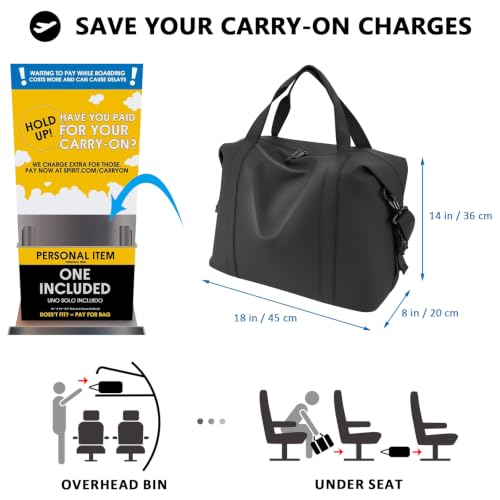 18x14x8 Personal Item Travel Bag for Spirit Airlines for Frontier Airlines