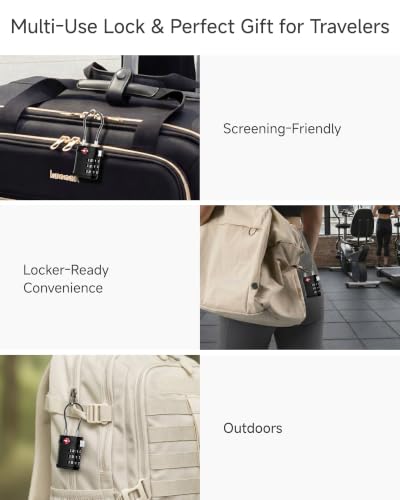 LUGGEX TSA Locks for Luggage, Luggage Locks TSA Approved,Charcoal Black, 4 - color: Charcoal Black