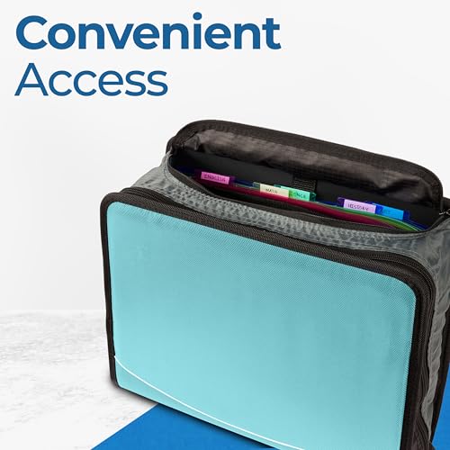 Case-it Zipper Binder | 3-Inch O-Rings | 600-Sheet | D-146 Spearmint Blue - color: C Spearmint Blue, size: 1 Pack