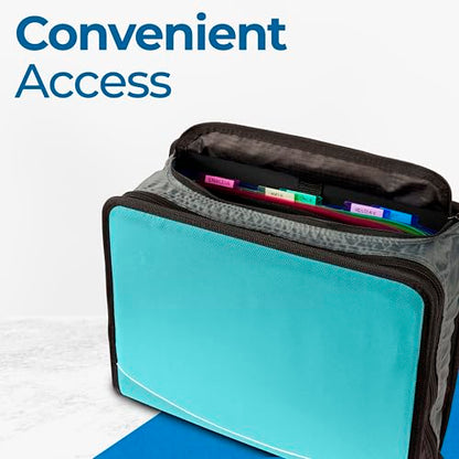 Case-it Zipper Binder | 3-Inch O-Rings | 600-Sheet | D-146 Spearmint Blue - color: C Spearmint Blue, size: 1 Pack