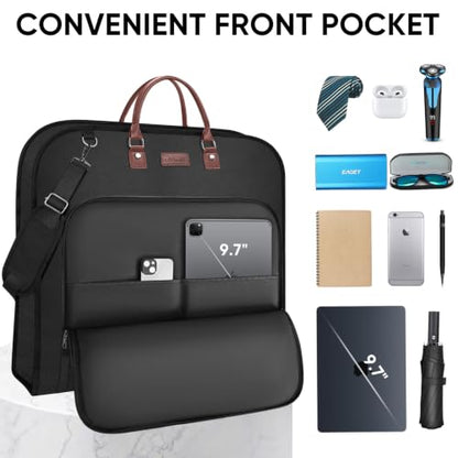 BALEINE Garment Bags for Travel, Water Resistant Carry on Suit Bag - color: Black, style: 48"-expanded