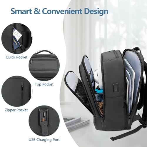 Business Travel Lightweight Laptop Backpack for Men - color: Black, size: 15.6MAX", style: Classic