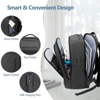 Business Travel Lightweight Laptop Backpack for Men - color: Black, size: 15.6MAX", style: Classic