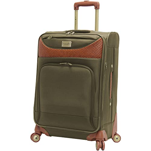 Pathfinder 28 Inch Luggage with Spinner Wheels Softside Expandable Large Suitcase - color: Olive, size: 28-Inch Suitcase
