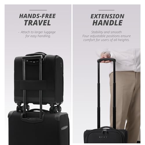 Verage Underseat Carry On Luggage with Wheels,14-Inch,Black - color: Black, size: 14-Inch Compact Underseat