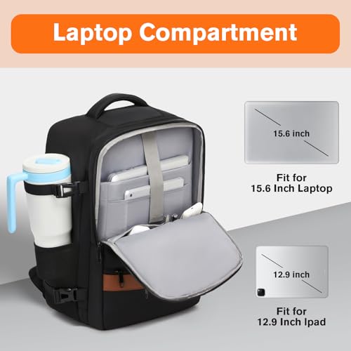 Exquisite Travel Laptop Backpack, Flight Approved Size Carry on Bag (35L) - color: Black, size: XL (8x12.8x18.5")