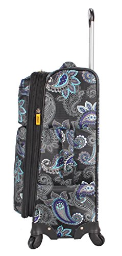 LUCAS Designer Luggage Collection - Expandable 24 Inch Softside Bag - Durable Mid-sized Ultra Lightweight Checked Suitcase with 4-Rolling Spinner Wheels (Diva) - color: Diva