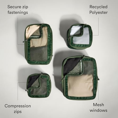 Antler Compression Packing Cubes for Travel, Set of 4, Green - color: Green