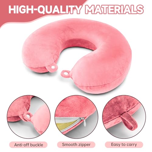 Philbinden 2 Packs Travel Neck Pillow Cover, Reusable U Shaped Washable Cover (Pink) - color: Pink