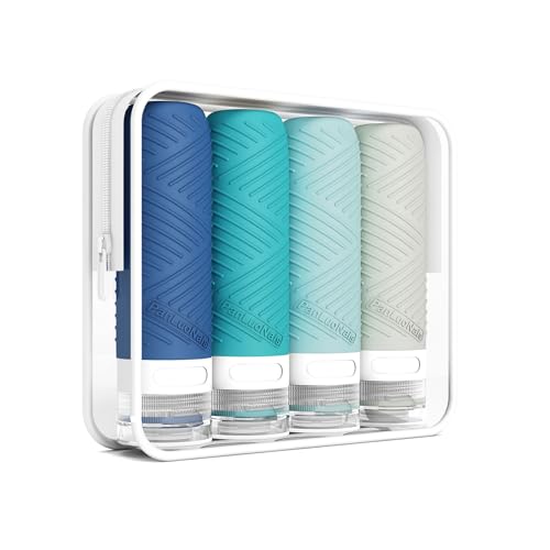 Travel Bottles for Toiletries, Silicone TSA Approved Bottles, Leakproof Shampoo & Toiletry Containers for Airplane, Vacation & Business Trips - color: Green