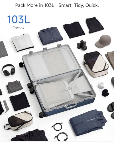 LUGGEX 28 Inch Zipperless Checked Luggage, Silver Grey - color: Silver Grey, size: 28 Inch