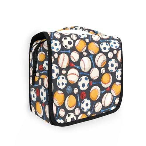 senya Hanging Travel Toiletry Bag Baseball Kit Makeup Case Cosmetics Organizer for Men Women - color: Baseball