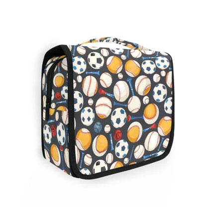 senya Hanging Travel Toiletry Bag Baseball Kit Makeup Case Cosmetics Organizer for Men Women - color: Baseball