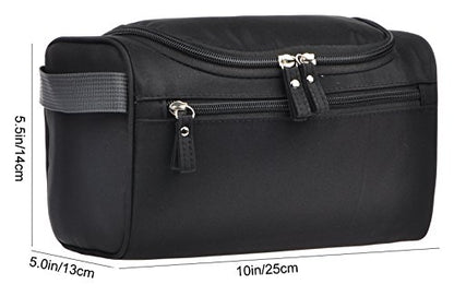 Vercord Mens Toiletry Bag Wash Travel Small Shaving Dop Kit Shower Bathroom Ditty Hygiene Bag Black - color: Black