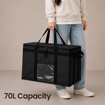NZ home Insulated Food Delivery Bag, Grocery Cooler & Catering Tote - color: Green, size: 3XL