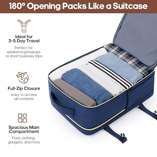 UKEIN Luggage Sets 3Piece, Carry On Luggage 20in Suitcase Set With Backpack - color: Navy Blue, size: 3 piece set (BP/20inch)