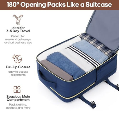UKEIN Luggage Sets 3Piece, Carry On Luggage 20in Suitcase Set With Backpack - color: Navy Blue, size: 3 piece set (BP/20inch)