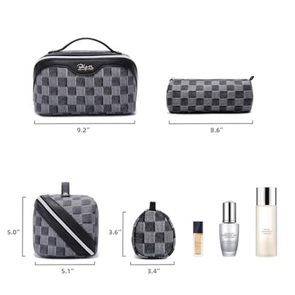 BOYATU Travel Makeup Bag Cosmetic Bags for Women: 3-Piece Makeup Bag Set - color: D-2-Black