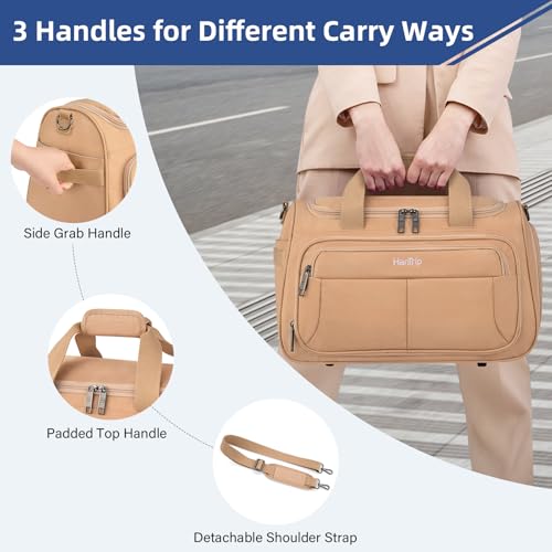 HanTrip 16 Inch Under Seat Carry On Duffle Bag for Airplanes, Pink - color: Pink, size: Carry-on 16.5-Inch
