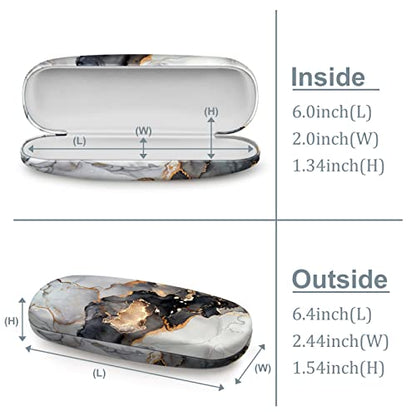 FINTIE Hard Shell Eyeglasses Case, Portable Protective Glasses Cover - color: Cloudy Marble