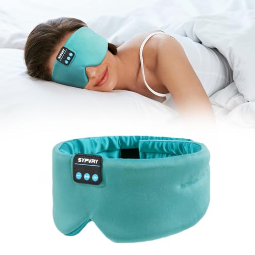 Sleep Mask Bluetooth 5.4 Headphones Soft Wireless Headband Eye Mask Blackout with Microphone (Emerald) - color: Emerald