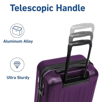 KYME Carry on luggage 22x14x9 Airline Approved Suitcase,20",Dark Purple - color: Dark Purple, size: 20" Carry On