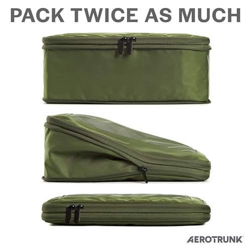 Aerotrunk Compression Packing Cubes for Travel, 2-Pack, Olive - color: Olive, size: 2-Pack