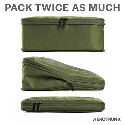 Aerotrunk Compression Packing Cubes for Travel, 2-Pack, Olive - color: Olive, size: 2-Pack