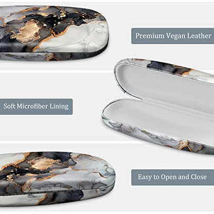 FINTIE Hard Shell Eyeglasses Case, Portable Protective Glasses Cover - color: Cloudy Marble