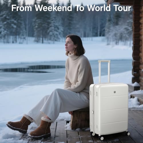Hanke 24 Inch Luggage with Spinner Wheels, Expandable Medium Suitcase - color: Bamboo Green, size: 24 Inch EXT