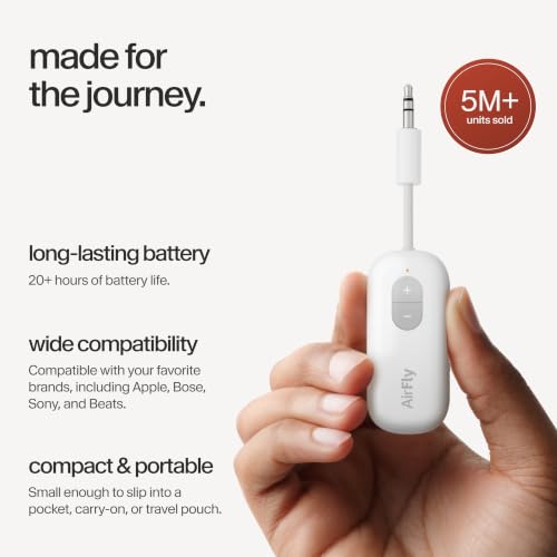 Twelve South AirFly SE, Bluetooth Wireless Audio Transmitter Adapter, White - color: White, style: AirFly SE