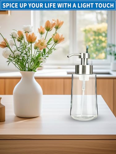 Foaming Hand Soap Dispenser Set, 16 oz Glass Soap Dispenser 2 Sets - color: Brushed Nickel Foaming