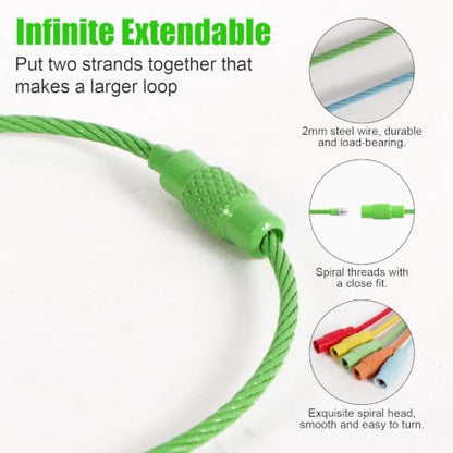 Stainless Steel Wire Keychains Aircraft Cable Cable (20 PCS 5Color) - color: 20 PCS 5Color