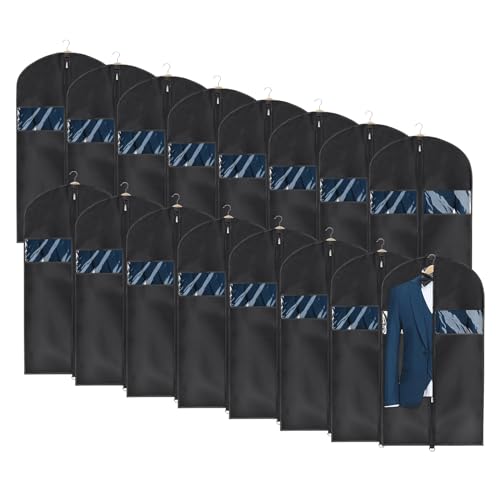 Univivi Suit Cover Bag Garment Bag for Closet Storage, 43 Inch, Set of 16 - size: 24"X43"-16pcs - Oxford