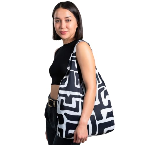 Nanobag Standard 19L Tote Foldable Packable Reusable Grocery Shopping Bag - color: Ink Maze