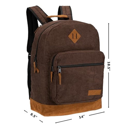 Wrangler Yellowstone Sturdy Backpack, Water-Resistant Casual Travel Daypack - color: Brncrd