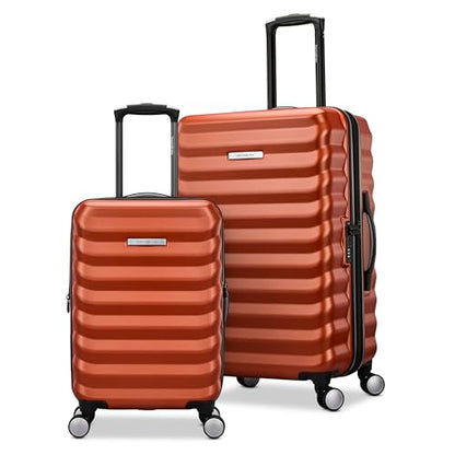 Samsonite 단단한 양면 50.8cm(20인치) 경량 휴대용 확장 가능한 엘리먼트 슈트케이스: 내구성, 360개의 스피너 휠, 조절 가능한 텔레스코픽 핸들, TSA 승인 잠금 장치, 구리 오렌지, 엘리먼트 하드사이드 - color: 구리 오렌지, size: 2-Piece Set (20"/24")
