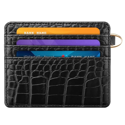 Slim Credit Card Holder Crocodile Wallet Women Thin Wallets - color: A Black