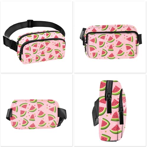 Watermelon Fanny Pack for Women Belt Bag Fashion Waist Pouch with Adjustable Strap for Sports Running Traveling Hiking Camping Cycling - color: Beige
