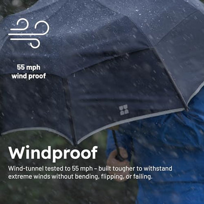 Weatherman Premium Collapsible Small Travel Umbrella Compact - Windproof, Resists Up to 55 MPH Winds - Foldable Travel Umbrellas for Rain & Wind - Easy Auto Open w/Strong Fiberglass Frame (Sage) - color: Sage