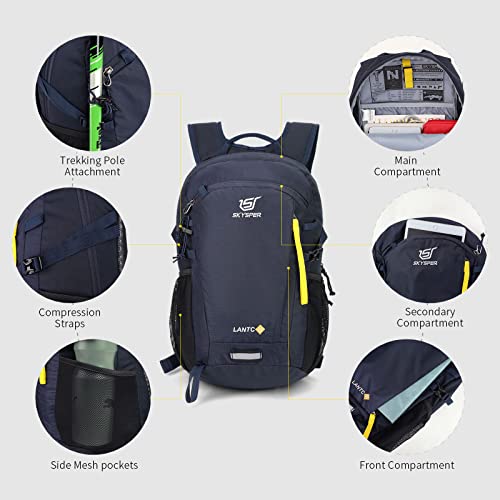 SKYSPER Small Hiking Backpack, 20L Lightweight Travel Backpacks Hiking Daypack for Women Men - color: Lantc20-navyblue, size: 20 l