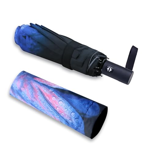 NPCQUN Travel Essentials Umbrella Windproof Compact Collapsible Light, Automatic, Strong and Portable, Wind Resistant Folding Small Umbrella for Rain - color: Lucite