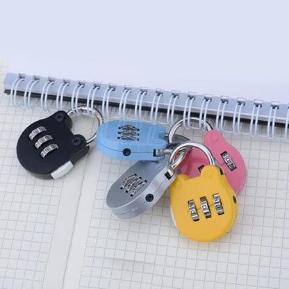 Zinc Alloy 3-Digit Combination Padlock - Resettable Code Lock for Travel, Backpack, Gym, School Lockers, Luggage, Small Portable Number Lock, Security Password Lock for Suitcase and Bags - Pink