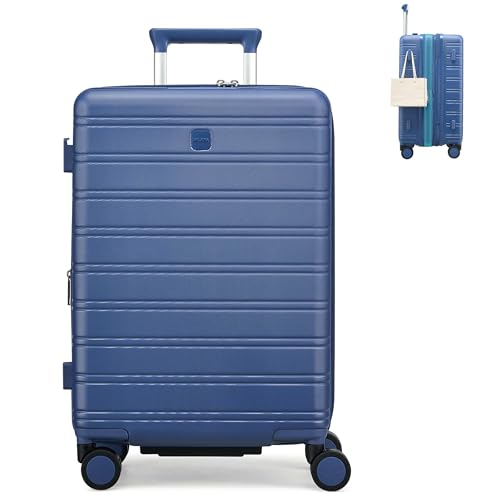 MILADA 24-Inch Hardside Expandable Medium Checked Luggage Suitcase, Blue - color: Interstellar Blue, size: Checked Medium 24 inch