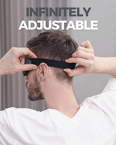 MZOO Luxury Sleep Mask, 3D Spacious for Long Lashes Blocking Light - color: M-gray (Black Edge)